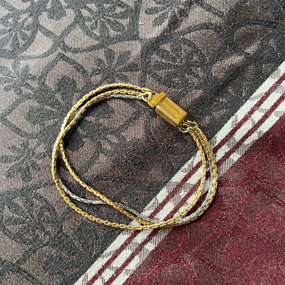 Elegant Gold and Silver Chain Bracelet